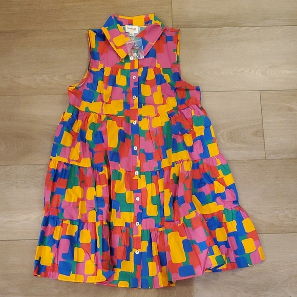 Super Fun Multicolor Sleeveless Tiered Dress - Picture 5 of 6